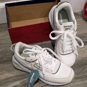 Reebok White and Green Athletic Shoes